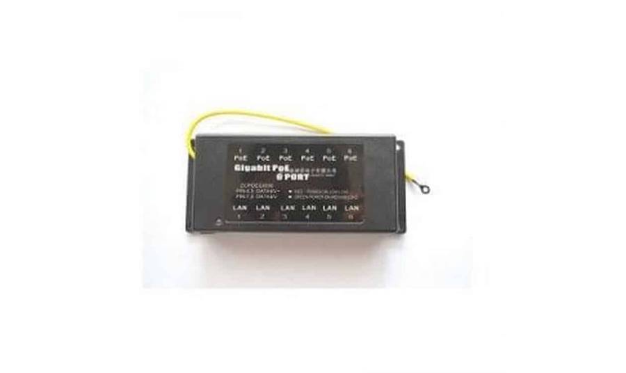 Passive PoE Injector Hub, 6 Port, Gigabit, 2.1mm Jack