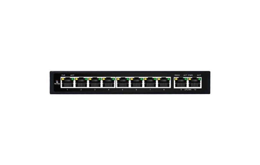 8 Port Fast Ethernet AI PoE 96W 2 Gigabit Switch