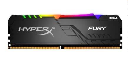 Kingston Hyper-x RGB Fury 8Gb DDR4-2666 (pc4-21300) CL16 1.35v Desktop Memory Module with heatsink