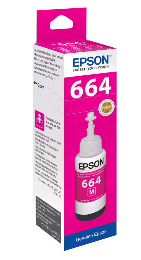Epson T6643 Magenta Ink Bottle Ecotank 70ml Original Refill