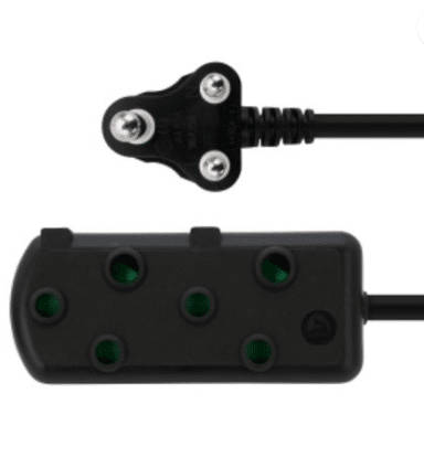 Switched Heavy Duty SBS Extention Leads  3m - Black