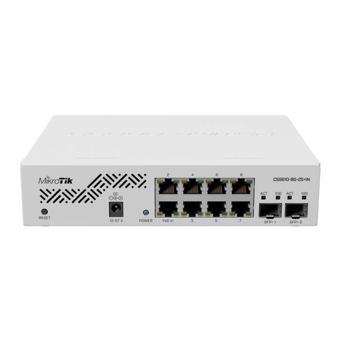 MikroTik SwOS Smart Switch 8 Port Gigabit 2SFP+ PoE Input