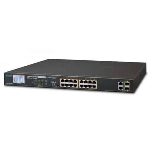 Planet 24-Port Managed 802.3at POE+ Gigabit Ethernet Switch + 4-Port Gigabit Combo TP/SFP (440W) ...