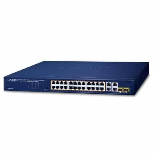 Planet 24-Port 10/100/1000T PoE + 2-Port 10/100/1000T + 2-Port Gigabit TP/SFP Combo Ethernet Swit...