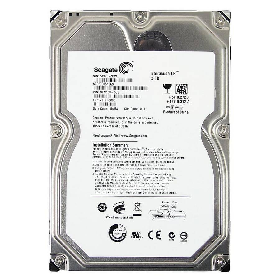 2TB Seagate BarraCuda, Cache 32MB SATA 3.0Gb/s 3.5" HD Bare Drive