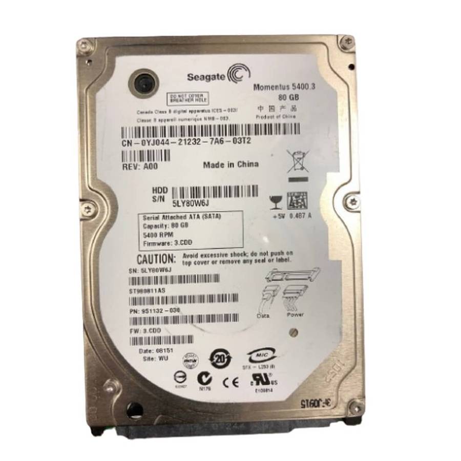 80GB Seagate 2.5" SATA 1.5GB/s 5400rpm 8MB Momentus Notebook HD