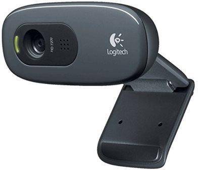 Logitech C270 HD Webcam - 3MP Still Images, HD 720p Video, Built-In Mi