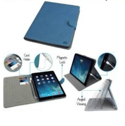 Promate Dash-Air Protective Leather Case with In-Built 8000 mAh Back-up battery-Blue, Retail Box,...