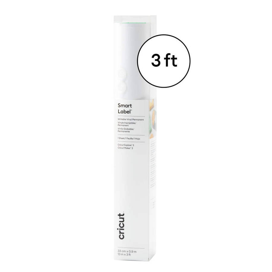 Smart Label Writable Vinyl  Permanent, White (3 ft)