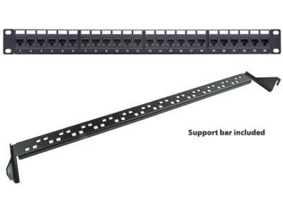 Acconet 48 Port RJ45 Patch Panel, 2U , Black