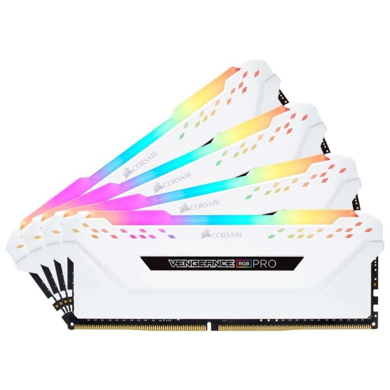 Corsair Vengeance RGB PRO 32GB (4 x 8GB) DDR4 DRAM 2666MHz C16 Memory Kit  White