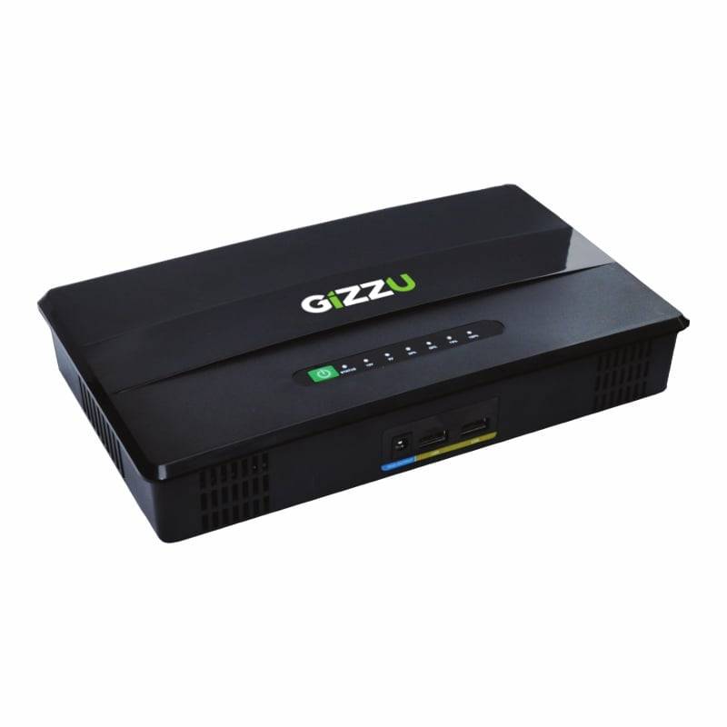 Gizzu 60W 69Wh 21600mAh Mini PoE DC UPS LifePO4  Black