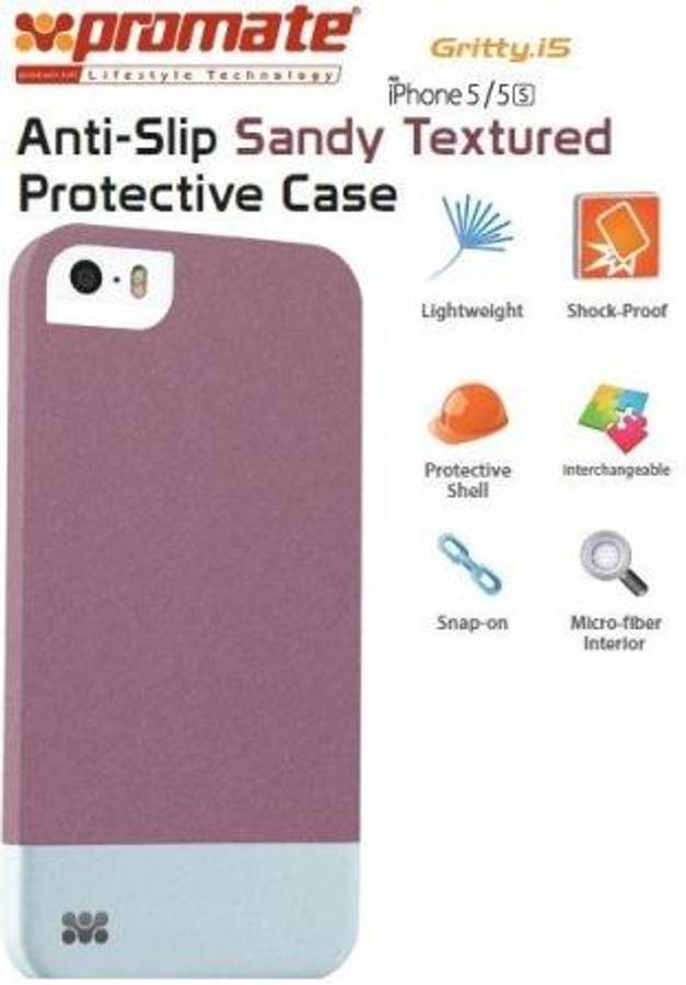 Promate Gritty-i5 iPhone 5 Anti-Slip Sandy finishing protective case for iPhone 5/5s Colour: Maroon