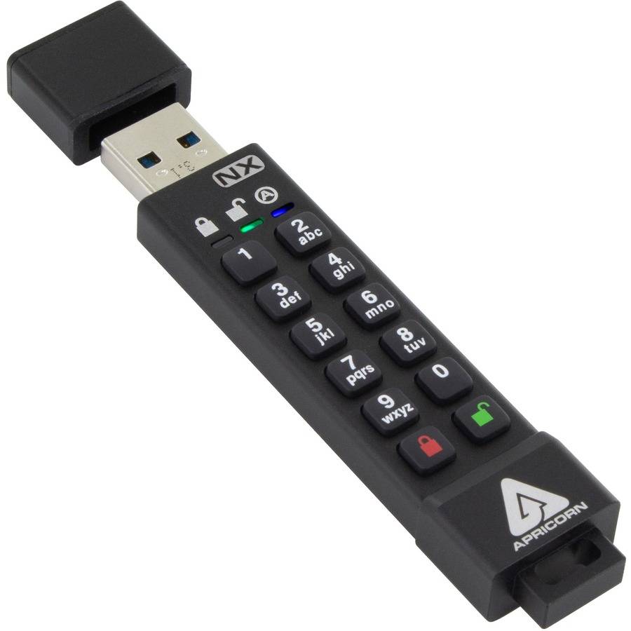 128GB Apricorn 256-bit AES XTS Hardware Encrypted Secure USB 3.0 memory