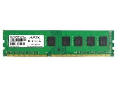 4GB AFOX DDR3-1333Mhz, Single Channel, PC3-10600, 240-Pin, 1.5V, Memor