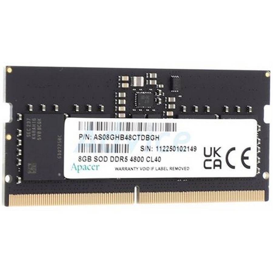 Apacer 8GB DDR5 4800 MHz SO-DIMM Memory, Retail Box , Limited Lifetime warranty