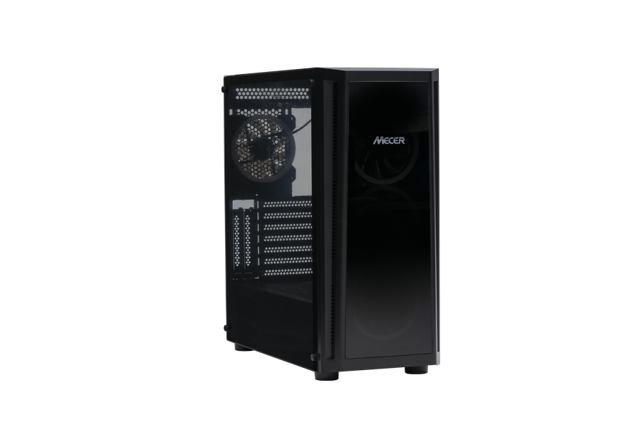 MECER Graphite Curved Gaming ATX Case W/3 +1 ARGB Fan (PSU Excluded).