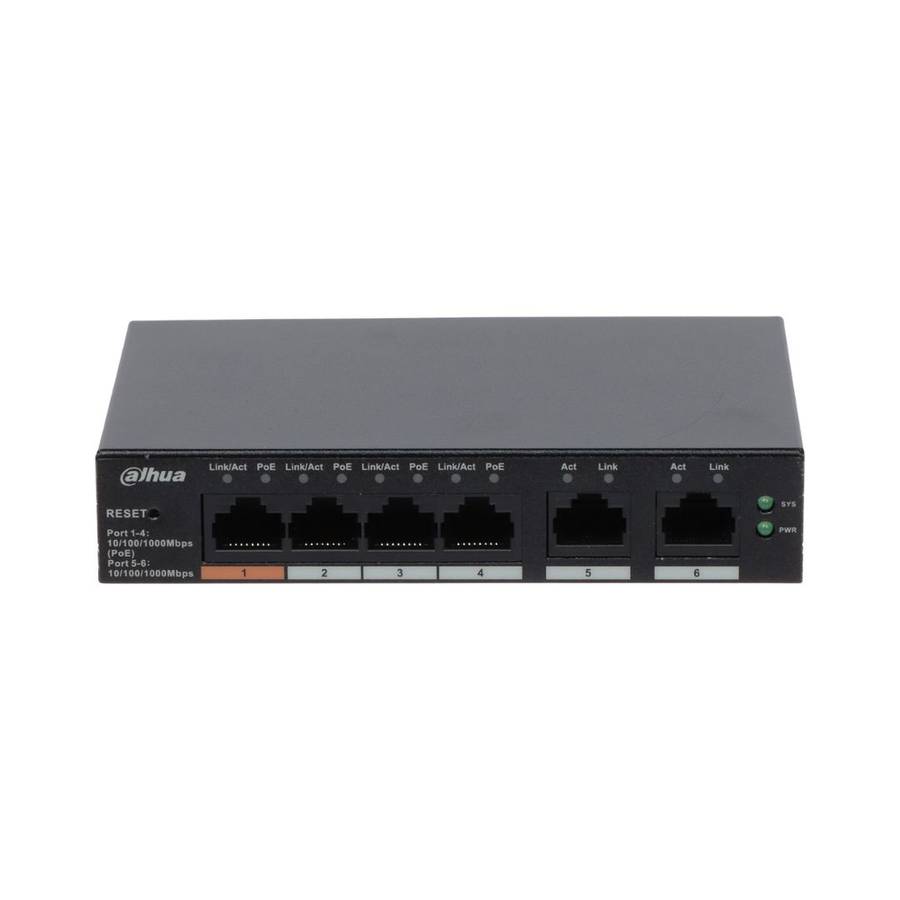 Dahua GB Switch 4 Port: 4xGB 1UP PoE Cloud Managed