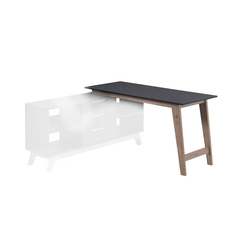 Everfurn Premium Lunar Office Desk - Black L-Shaped Desk (Box 1 of 2) [Must purchase Box 2 as wel...
