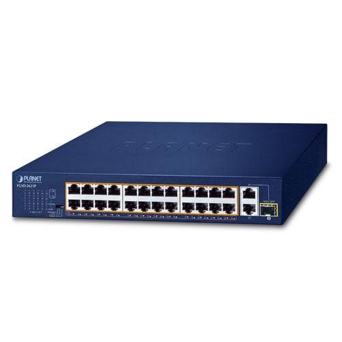 Planet - FGSD-2621P - 24-Port 10/100TX 802.3at PoE + 2-Port 10/100/100