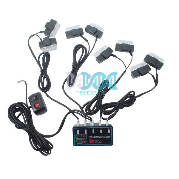 Grill Mount 12 Volt LED Strobe Warning Lamp Kit - Clear