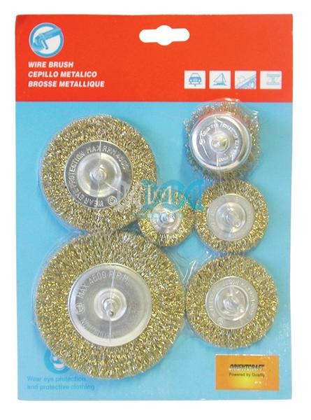 Wire Brush 6 Piece Assorted With Shaft