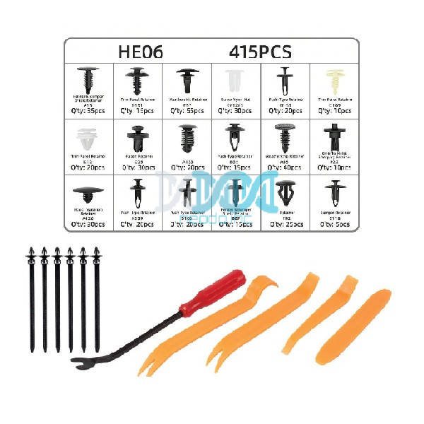 HE06 - Panel Clips Assorted 456 Piece With Tools