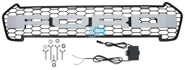 Grille With White Letters With Led Ford Ranger 2015