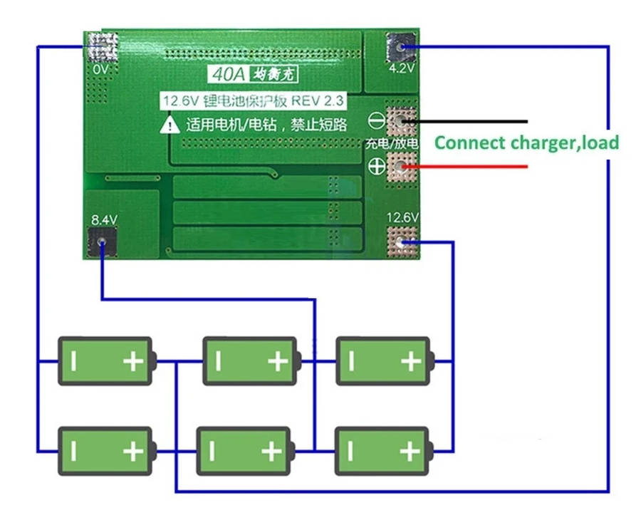 BMS 3S 40A 18650 Lithium Battery Protection Board