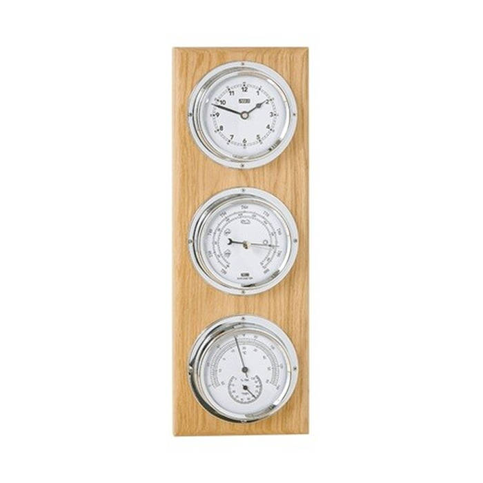 ANVI 30.3825 4-in-1 Barometer - Chrome & American Oak Wood