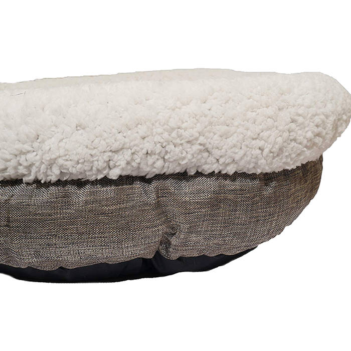 Deep Tweed Teddy Bear Round Bed Medium