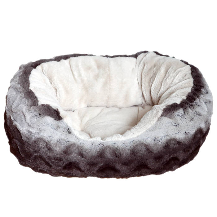 Grey & Cream Snuggle Plush Oval Small