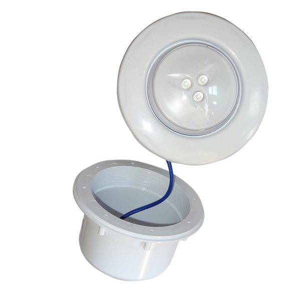 POOL LIGHT HOUSING FOR FIBREGLASS/VINYL LINER  SHELL WITH GLAND NUT AND SEAL 170mm