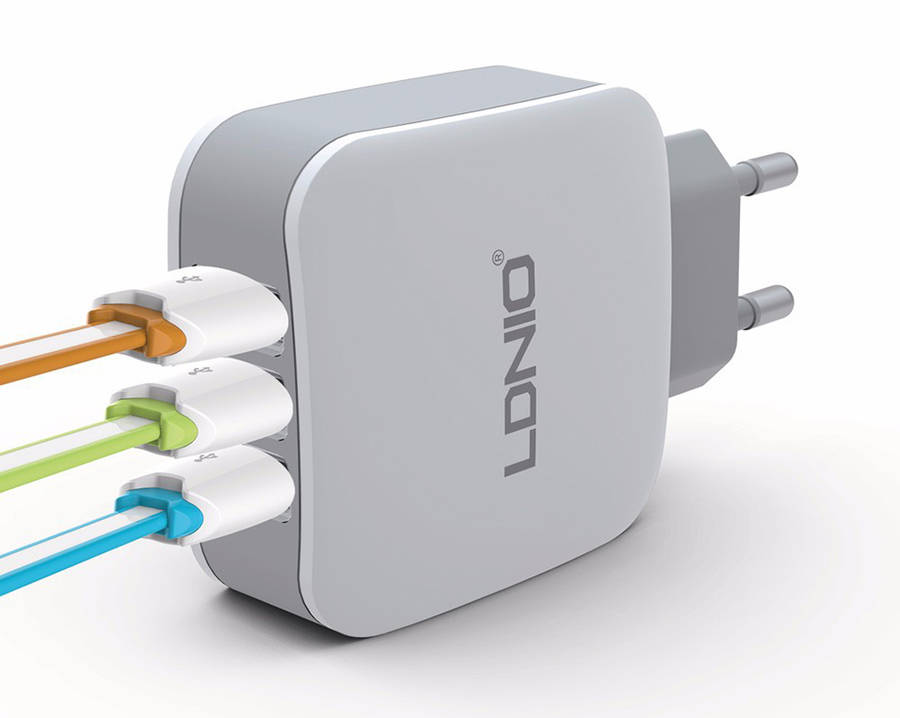 LDNIO DL-AC70 3 Port Triple USB port 3.4A Adapter for Apple and Android devices + FREE lightning App