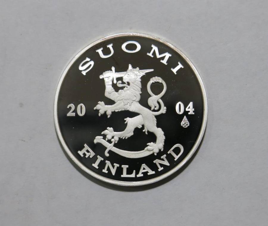 2004 Finland gilded Lynx Special Edition Silver Coin gem proof UNC
