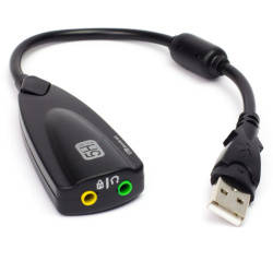 USB Audio Input/Output Dongle black