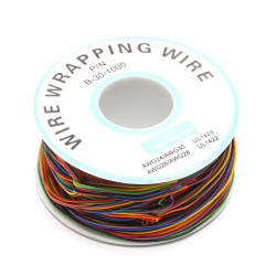 One Roll 8 Colors 30AWG Wrapping Wire Tinned Copper Solid PVC insulation