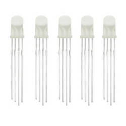 LED Diffused RGB Common Cathode 4-Pin F5 5MM Diode (10 pack)