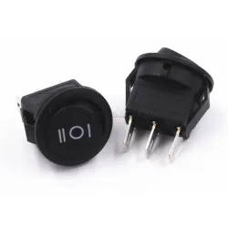 Mini Round black 3 Pin SPDT ON-OFF-ON Rocker Switch
