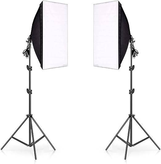 2 Single Socket Softbox Studio Lighting Kit  Continuous Lighting for Photography &amp; Video