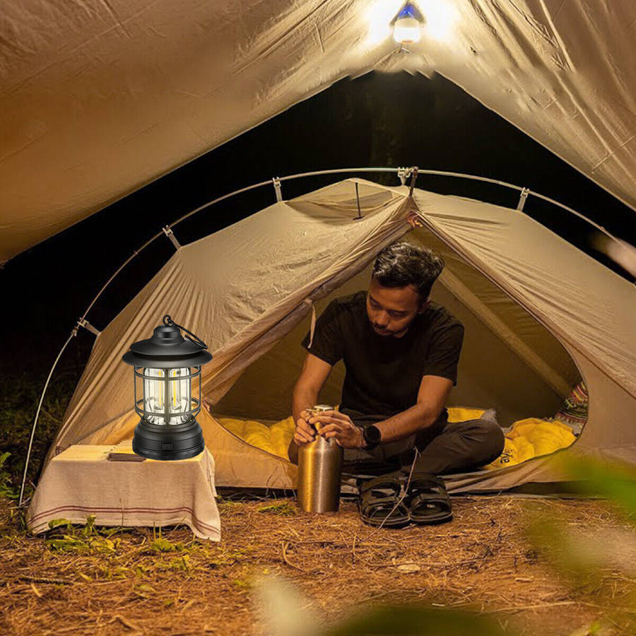 Solar Rechargeable  Camping Lantern LED Tent Light -Outdoor Emergency Lamp