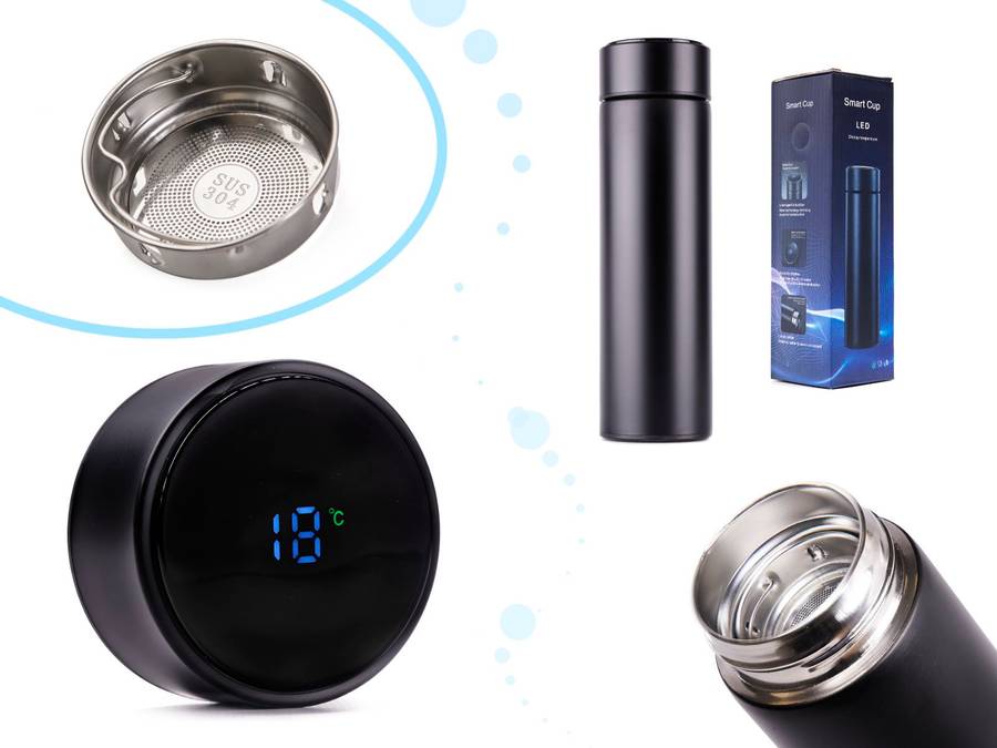 500ML Smart Thermos Stainless Steel Water Bottle - Led Digital Temperature Display Coffee Thermal...