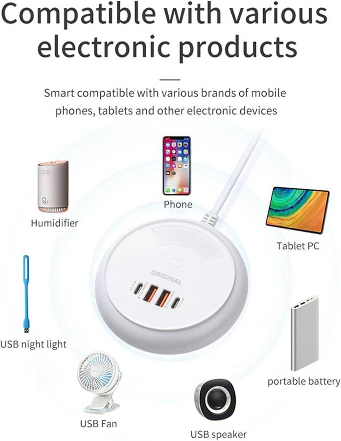 Power Socket Traveling Adapter - 2 Type C & 2 USB Port 35W-Q8