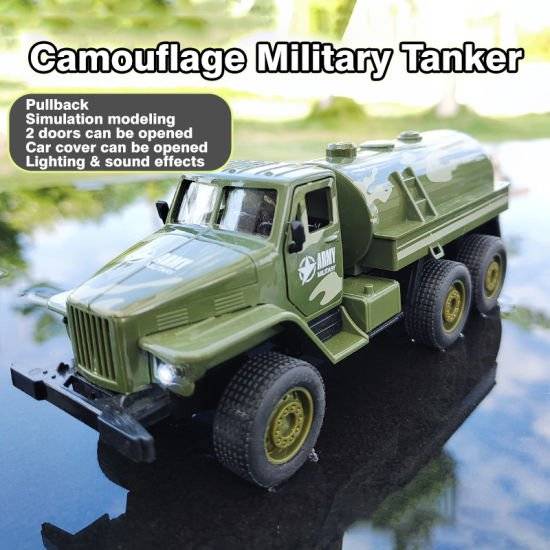 Combat Flat Bottom Truck Vehicles Toy - Camouflage Military Tanker