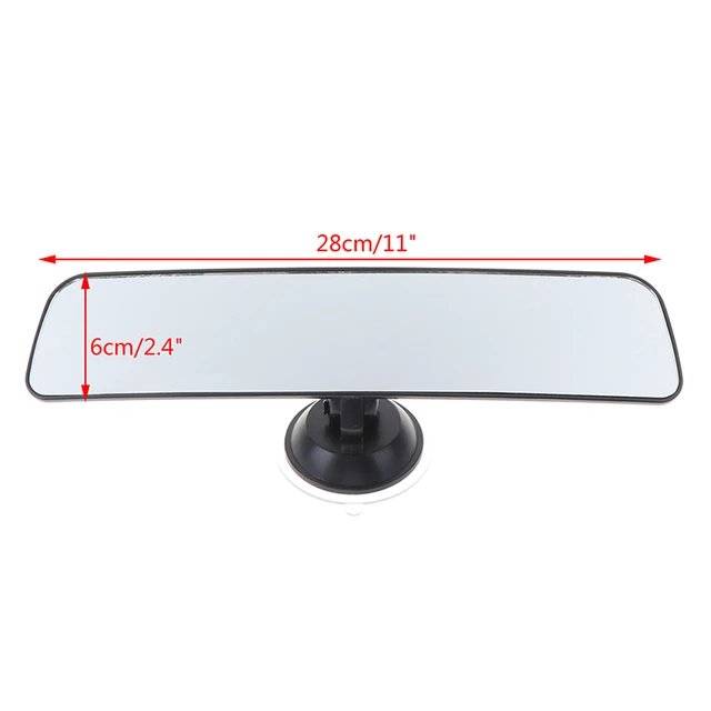 24*6cm Wide Angle Rear View Mirror with Suction Installation Car Interior Mirrors Rearview Mirror...
