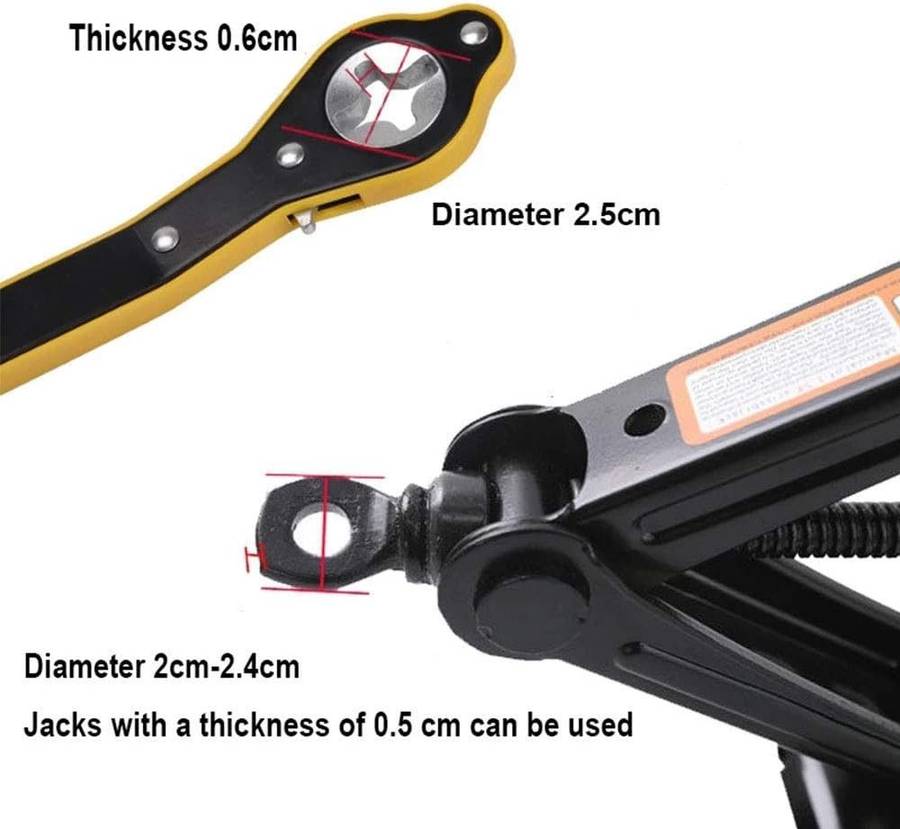 Car Jack Ratchet Wrench - Tire Wheel Lug Wrench - AUTO TOOL 360 °