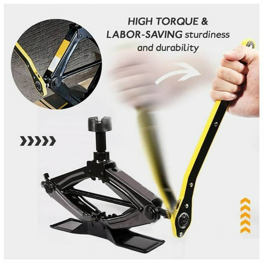 Car Jack Ratchet Wrench - Tire Wheel Lug Wrench - AUTO TOOL 360 °