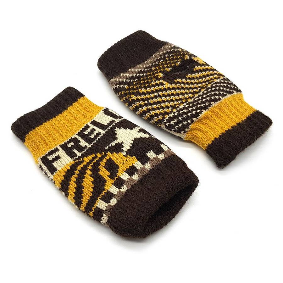 Fingerless Mittens - Warm Winter Fingerless Gloves - Tiger Eye