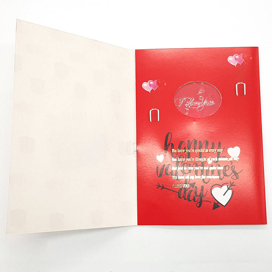 Happy Valentines Day Card- Triple Balloon - Musical Led Card