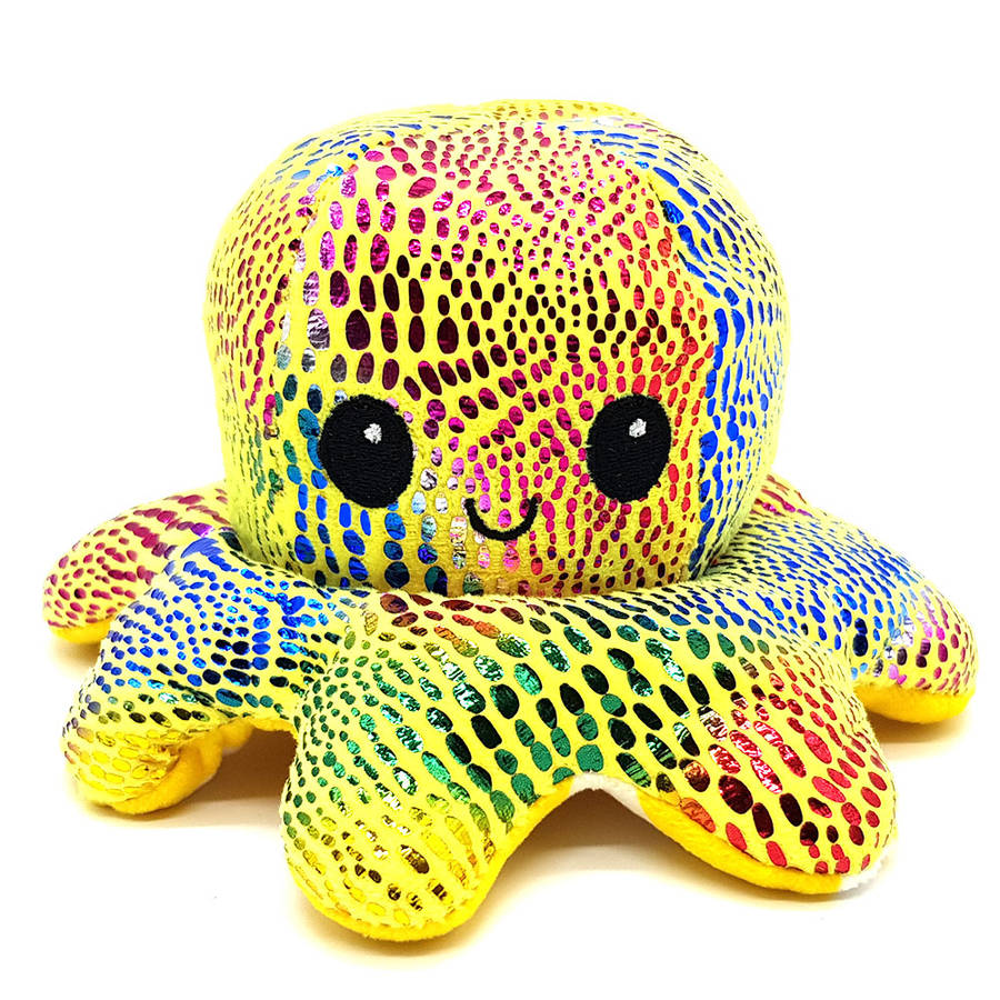 Happy or Sad Octopus - Mini Mood Octopus - Reversible - Sun Berry